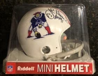 John Hannah Signed Auto Patriots Throwback Mini Helmet Riddell Sealed in Case