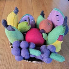 Land of Nod Pretend Play Fruits Wool Felt Grapes, Pears, Bananas, Apple,  more