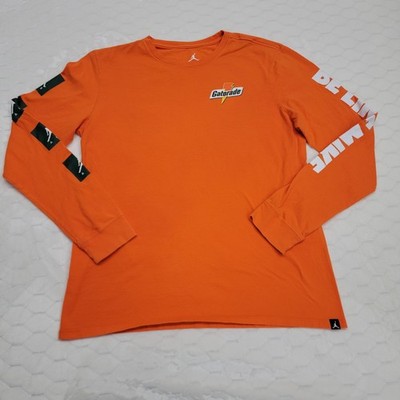 Jordan x Gatorade Be Like Mike Long Sleeve Shirt Orange Mens L