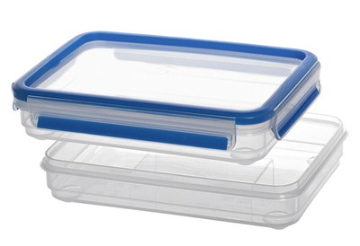 Emsa Aufschnittbox Clip & Close 2x0,6L Frischhaltedose blau transparent