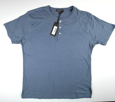NWT SLATE & STONE XL MEN S LITE BLUE HEATHER SHORT SLEEVE HENLEY TEE SHIRT