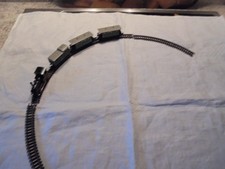 Mini Trix-Dampflok schwarz, Postwagen 2 Peronenwagen - 4 runde Schienen