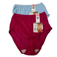 Warners Not So Innocent Nudes Briefs 2 Pack Fuchsia Blue Size 8 NWT 55129