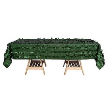 60"x102" Green Taffeta Rectangular Tablecloth Leaf Petals Design Party Supplies