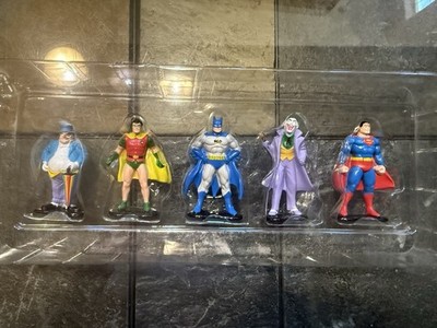 DC COMICS SUPER HEROES DIE CAST METAL FIGURINES: BATMAN! SUPERMAN! ROBIN! JOKER!