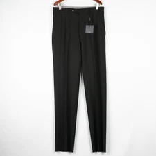 NWT $725 Canali Pure Wool Natural Comfort Single Pleated Pants Black 38US/48IT