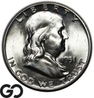 1951-D Franklin Half Dollar, Full Bell Lines, Blast White Gem BU++ FBL