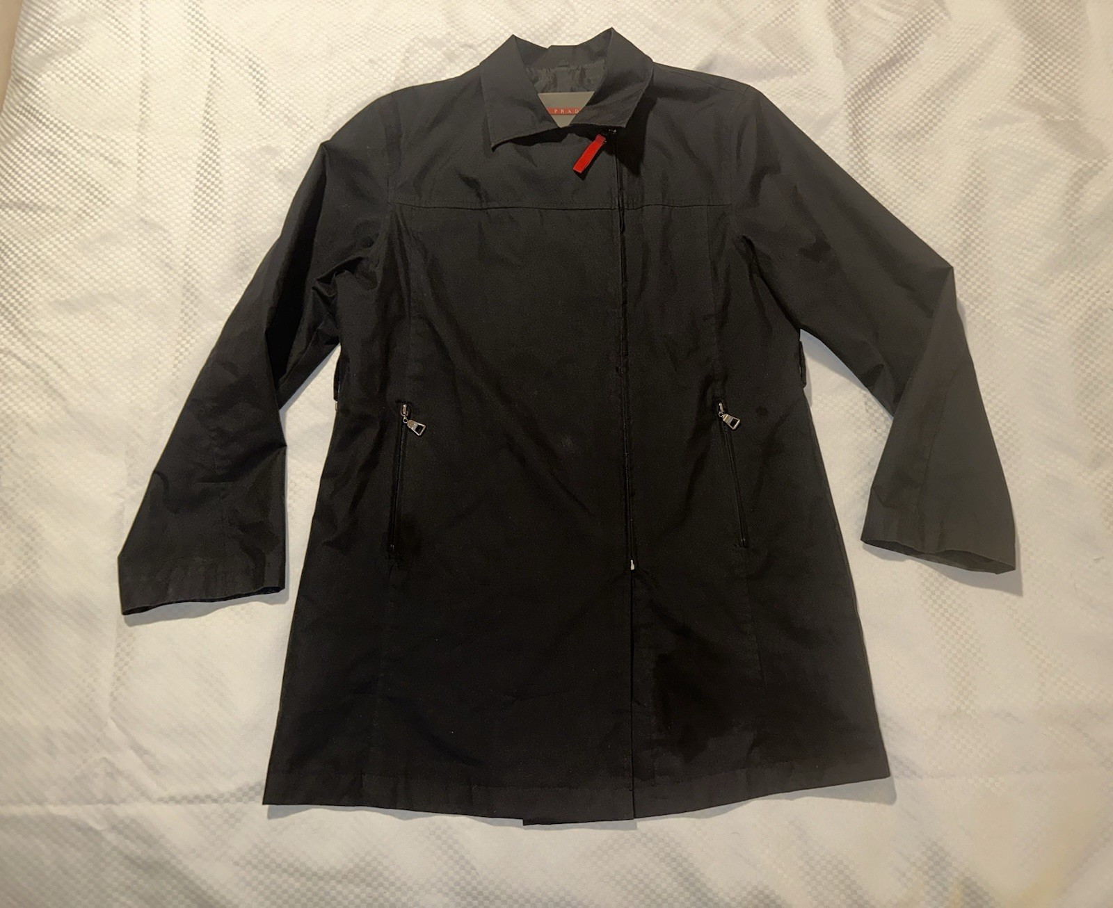 Prada Rainjacket/ Windbreaker Jacket. Solid Black… - image 2