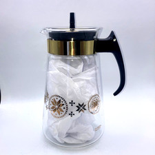 Pyrex Coffee Pot VTG Mid Century 10 Cup Gold ...