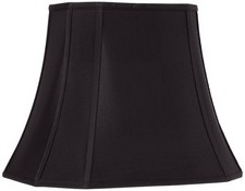 Lamp Shade Black Oblong Cut Corner 10" Top x 16" Bottom x 12.5" Height Spider 