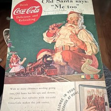 Coca-Cola 1950 Original Print Advertisement Santa Claus Multicolor Soda