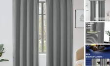 Sally Blackout Curtains 84 Inches Long 2 40"W x 84"L Pack of 2 Light Grey