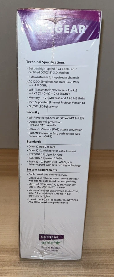 NEW NETGEAR C6220 / AC1200 DOCSIS 3.0 High Speed WiFi Cable Modem Router - Image 4 of 4