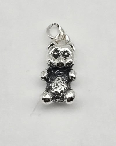 VTG 925 Sterling Silver Teddy Bear Stuffed Animal Petite Charm Pendant - 1.5g