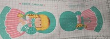 Vtg Sweet Caroline Fabric Panel Cut Sew Pillow Cotton Springs Indus Doll Pink