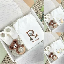 Personalised New Baby Unisex Teether Gift Hamper Set