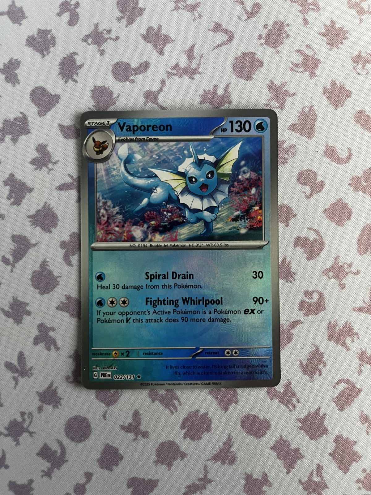 Vaporeon (Master Ball Pattern) 022/131 Sv: Prismatic Evolutions Holo NM