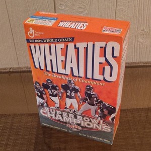 Wheaties Baltimore Ravens Super Bowl XXXV Champions Vintage Cereal Box Football