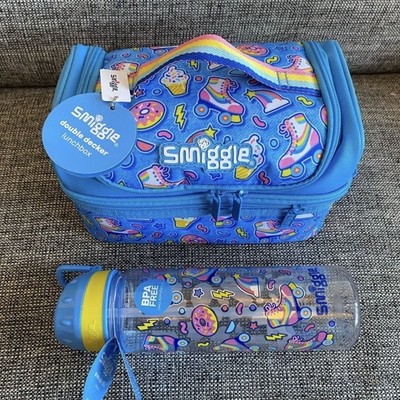 GRATIS FLASCHE   Smiggle Brightside Brotdose Tasche Sandwich Schule Doppelset