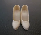 Vintage Barbie: BONE Off White Closed Toe Heels JAPAN Shoes