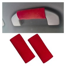 2PCS Car Inside Door Handle Protector, Colorful Soft Fluff Car Pull Handle Red