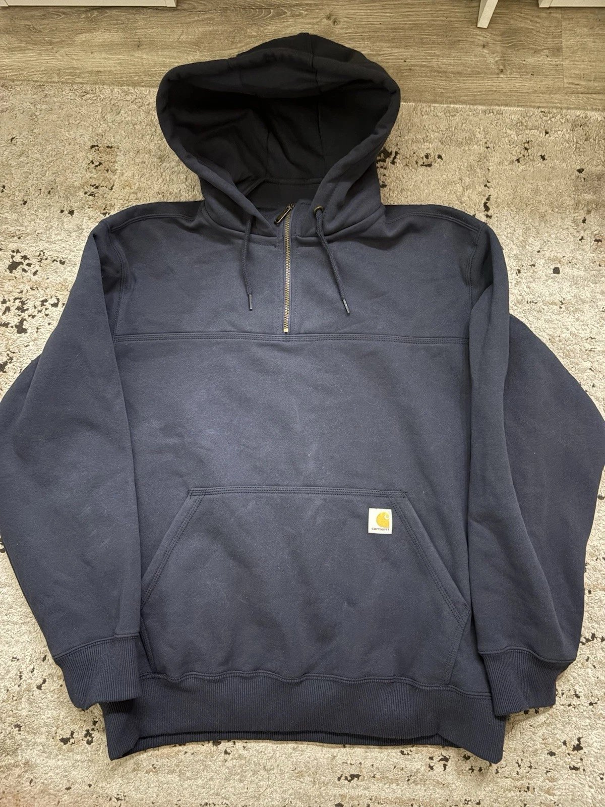 Carhartt Rain Defender 1/4 Zip Up Jacket Navy Blue Size XL