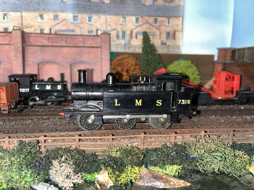 Tri-ang R52 Spur O neu lackiert & neu nummeriert 7318 in LMS schwarz - Anschlussgleis Modell | Condition: Used