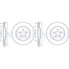 2x DELPHI BREMSSCHEIBEN 330mm BELÜFTET HINTEN passend für AUDI A4 A5 A6 A7 A8