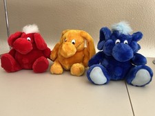 Vintage Kodak Kolorkins Plush Stuffed Animal Lot Red Yellow Blue