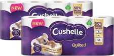 Image of Cushelle Quilted 3-Ply Longer Rolls Toilet Tissue, 2 x 8 Pack (Total 16 Rolls )