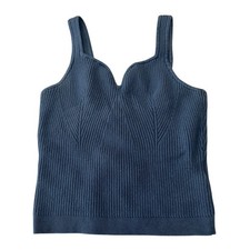 Womens Abercrombie Fitch Blue Ribbed Knit Tank Top