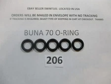 206 O-ring 1/2" ID x 3/4" OD x 1/8" thick. Buna-70.   Quan 5.