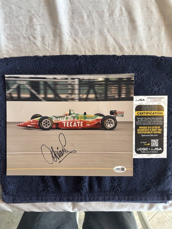 Adrian Fernandez Autographed 1995 Indianapolis 500 8x10 Photo JSA COA