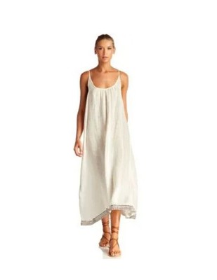 Vitamin A By Amahlia Stevens Baja Border Tulum Maxi Dress Cover Up  Embroider...