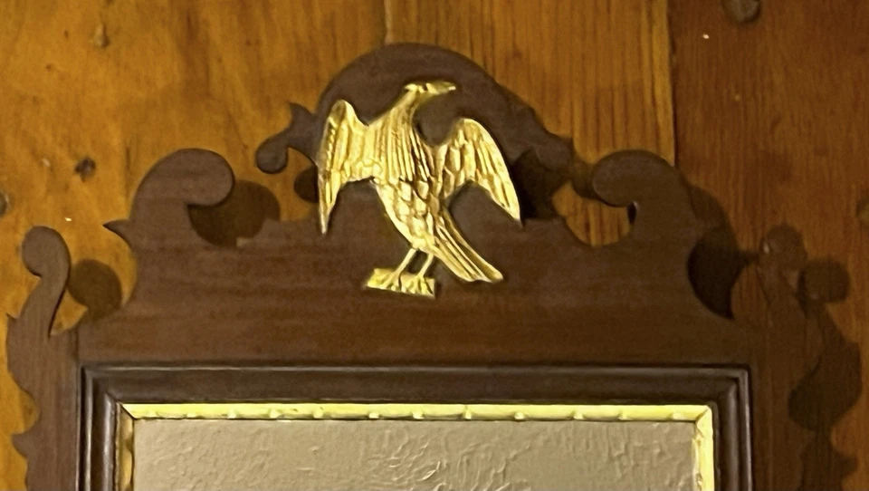 Espejo de pared antiguo de caoba Chippendale 27" x 14” espejo del siglo XIX Foto 4 de 4