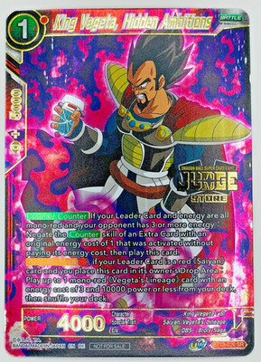 King Vegeta Hidden Ambitions Foil Judge Store Stamp | Dragon Ball Super Card NM