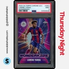 2023 TOPPS UEFA CLUB COMPETITIONS LAMINE YAMAL CHROME WONDERKIDS RC ROOKIE PSA 9