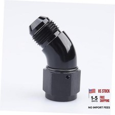 45 Degree -8 AN Male to Female Swivel Union Full Flow 8AN Black - 45 Degree