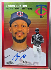2023 Topps Chrome Platinum BYRON BUXTON #CPA-BB Red Parallel On-Card Auto /5