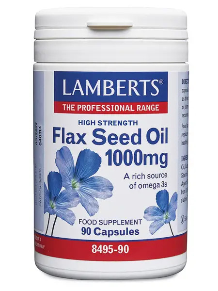 Lamberts Flaxseed Oil 1000mg 90 Capsules x2 Omega-3 Supplement - Image 5