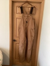 Berne Bib Coveralls Approx 40X31 Brown Reinforced Knees Unlined Carpenter