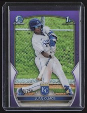 2023 Bowman #BCP-136 Juan Olmos Chrome Prospects Purple Refractors #/250