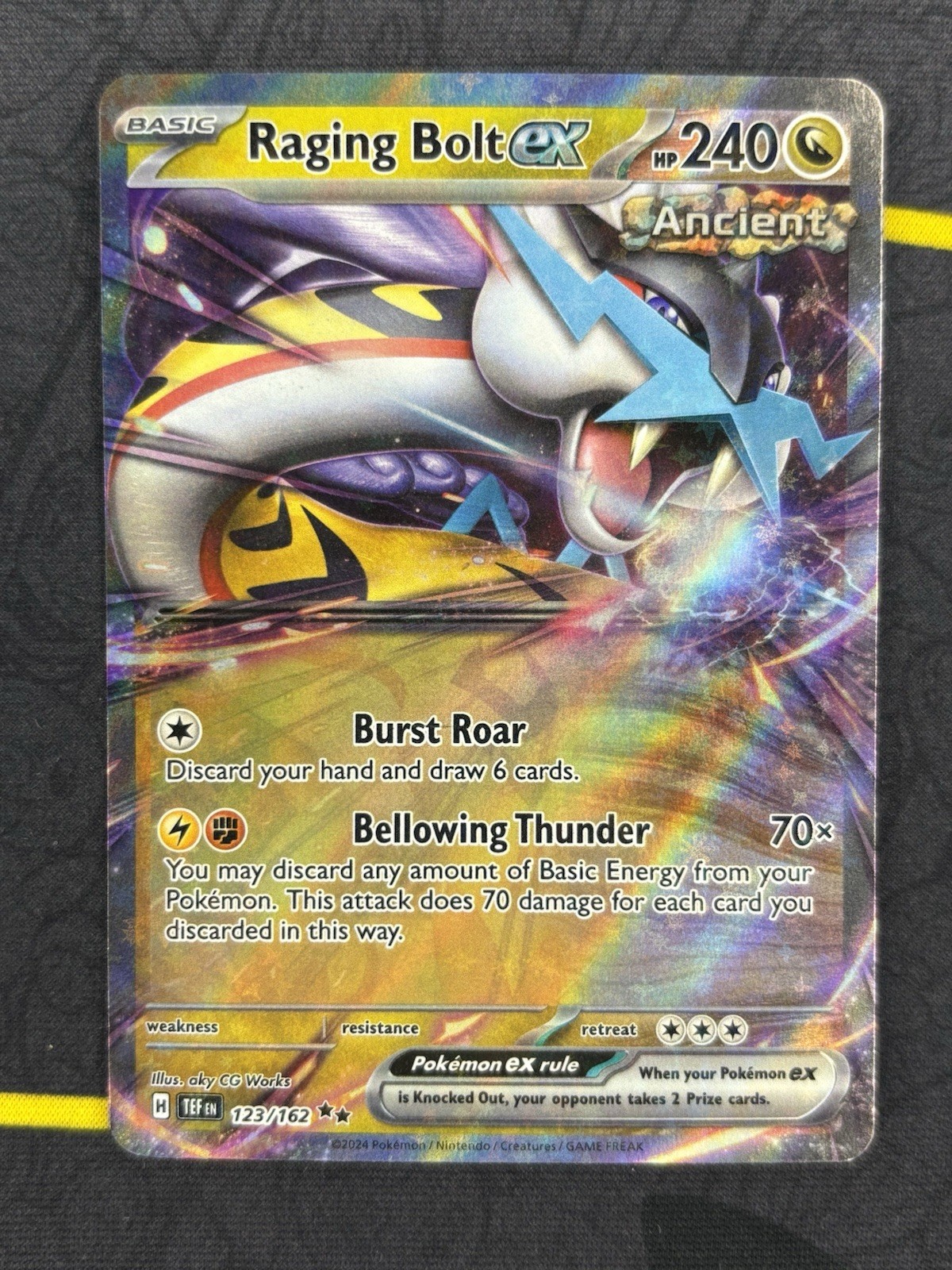Raging Bolt ex - 123/162 - SV05: Temporal Forces Double Rare Pokemon Card - NM