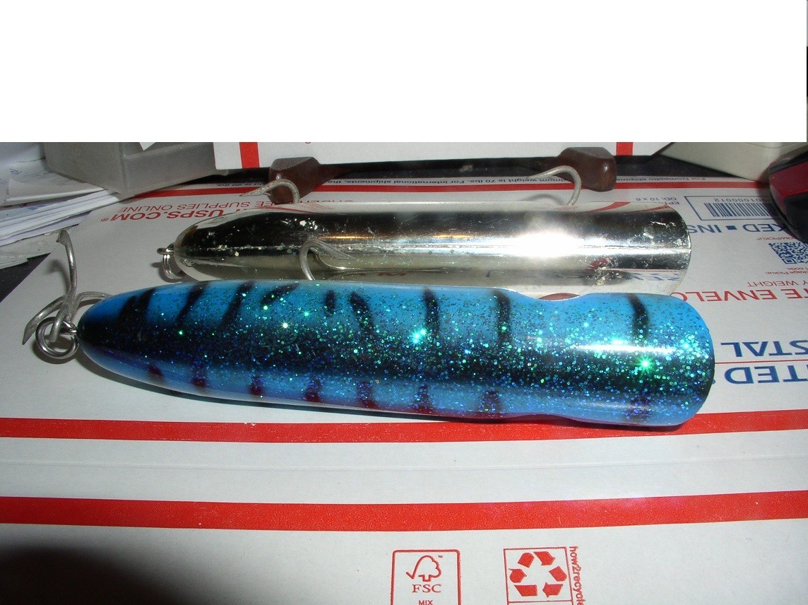 Lot of 2- 5"saltwater plugs pencil popper striper bluefish HYBRIDS VG RATTLING - Image 4