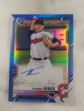 2021 Bowman Chrome Draft Tanner Bibee Auto Blue Refractor 022/150