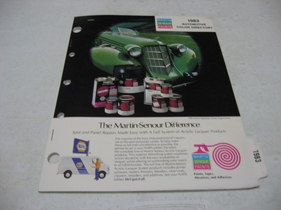 #ad Napa Martin Senour 1983 Automotive Color Directory Paint Chip Pages Book $19.95
