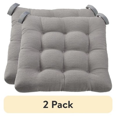 (2 pack) Mainstays Textured Chair Seat Pad (Chair Cushion), Gray Color, 1-Piece