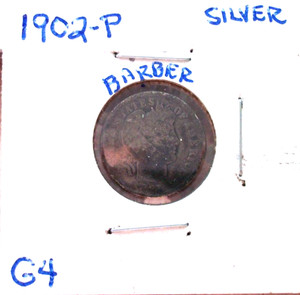 1902 PHILADELPHIA SILVER BARBER DIME IN GOOD CONDITION