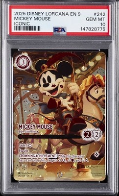Disney Lorcana Mickey Mouse PSA 10⭐️オマケつき 2025 DISNEY LORCANA EN 9-FABLED ICONIC MICKEY MOUSE - BRAVE LITTLE