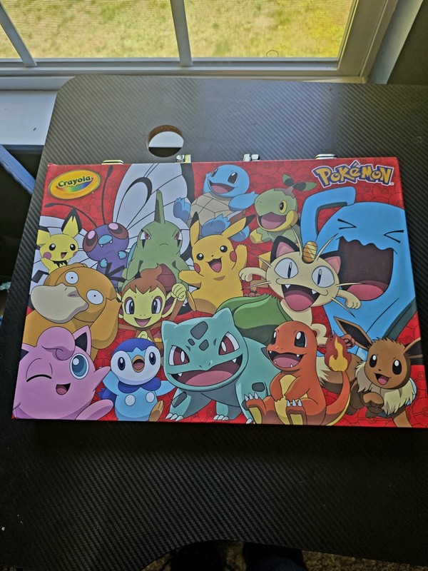 Crayola Pokemon Art Coloring Carry Case Set Markers Crayons Pencils Pages